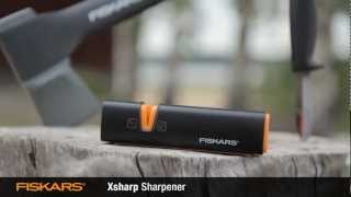 How to sharpen your axe and knife blades with Fiskars Xsharp™ Axe and Knife Sharpener 120740 [upl. by Ahcas]