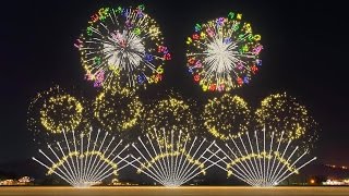 FWsim Mount Fuji Synchronized Fireworks Show [upl. by Clarinda]