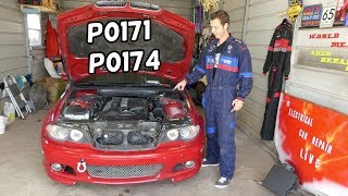 CODE P0171 P0174 SYSTEM TOO LEAN VACUUM LEAK FIX BMW E46 [upl. by Camm]