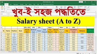 Salary Sheet in MS Excel Bangla Tutorial 2023  সেলারি শিট তৈরি করার নিয়ম  MS School [upl. by Atteynad]