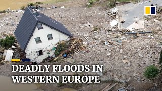 At least 59 killed by floods in Germany after record rainfall lashes western Europe [upl. by Gene319]