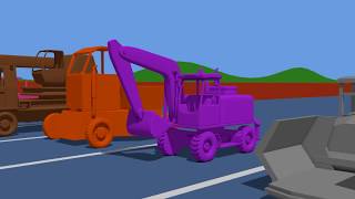 Learn Colors with Tractor and Excavator  Cartoons for Kids and babies [upl. by Ellenehc983]