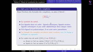 Nomenclature et formule des complexes de coordination Partie 1 Chapitre 3 [upl. by Ahsiadal]