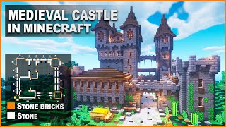 Minecraft How to build a Medieval Castle  Tutorial [upl. by Inaliel]