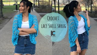 Crochet Lace shell shrug [upl. by Egan]