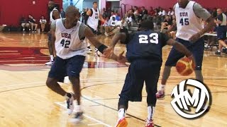 Kyrie Irving Crosses Kobe Bryant Throwback USA Scrimmage Highlights [upl. by Aihsat]