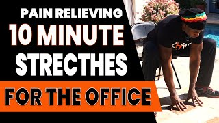 10 Minute Seated Stretches At Work Low Impact  Chair Workouts [upl. by Pandich]