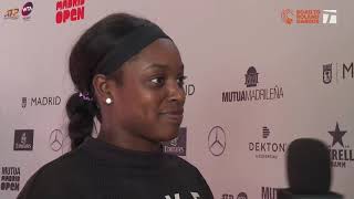 Sloane Stephens  2019 Madrid Second Round Win Tennis Channel Interview [upl. by Mcmurry748]