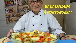 BACALHAU RECEITA DE BACALHAU – BACALHOADA À PORTUGUESA [upl. by Enyawed]