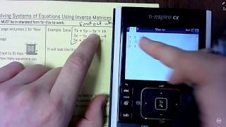 Solving Systems Using Matrices on TINspire [upl. by Yoshiko]