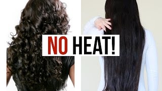 How To Straighten Hair WITHOUT HEAT MY Straight Hair Tutorial [upl. by Neelram]