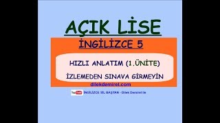 Açık Lise İNGİLİZCE 5 1 Ünite [upl. by Richmond]