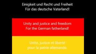 Lied der Deutschen Deutschlandlied  National anthem of Germany Hymne national de lAllemagne [upl. by Nylaehs]