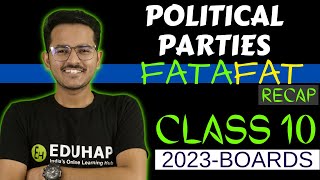 Political Parties  Civics  CLASS 10 REVISION  FATAFAT [upl. by Elok]