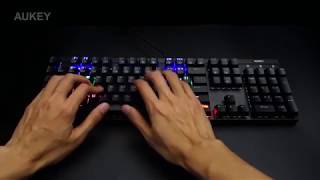 AUKEY KMG6 Mechanical Keyboard Lighting Effects amp Settings [upl. by Einafats]