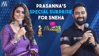 Prasanna’s special surprise for Sneha  JFW movie awards 2021  Sneha  Prasanna [upl. by Yedorb]