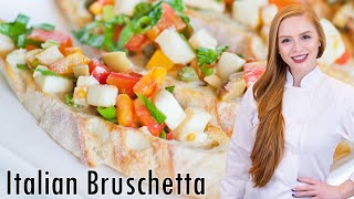 EASY Italian Tomato Bruschetta Appetizer with Mozzarella Cheese [upl. by Nyrhtak686]