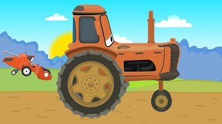 Tractor and Combine Harvester with McQueen  Farm works Tractor and combine harvester [upl. by Quintin]