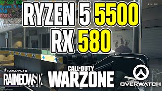 Ryzen 5 5500  RX 580 Benchmarks  4 Games Tested [upl. by Oicnerual]