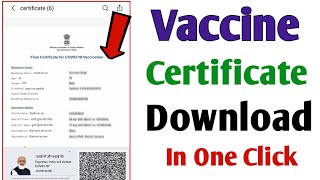 How to download covid vaccination Certificate  download Covid vaccine Certificate  Covid19 [upl. by Jordon845]