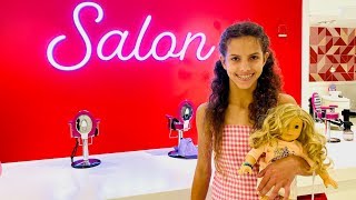 NEW American Girl Doll Hair amp Nail Salon for Dolls and Girls [upl. by Ellimahs3]