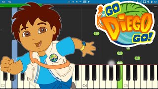 Go Diego Go Theme Song  EASY Piano Tutorial [upl. by Jamaal]