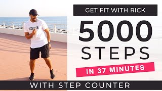 5000 Steps at home  FAST Walking Workout  Daily Workout At Home [upl. by Imaon76]