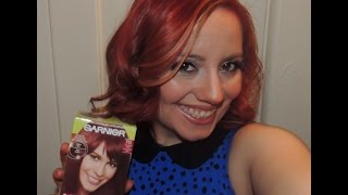 Garnier Nutrisse Ultra Color R3 Light Intense Auburn Review and Demo [upl. by Llevra]