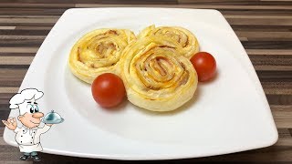 Gefüllter Blätterteig mit Frischkäse Zwiebeln und Schinken [upl. by Trilley]