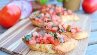 Italian Bruschetta Recipe  GetFitWithLeyla [upl. by Hanikehs952]