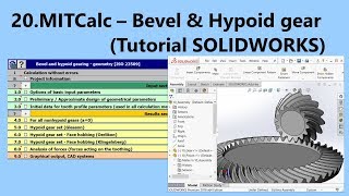 Bevel and Hypoid Gear  SOLIDWORKS Tutorial MITCalc20 [upl. by Wasserman904]