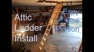 Louisville Attic Ladder Install With One Person EASY [upl. by Asen]