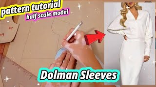 ✂️ How to Make Dolman Sleeves × Sleeve Pattern Making Tutorial × Dolman Sleeve Pattern Drafting [upl. by Northey]