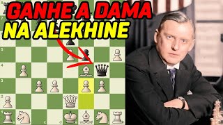 ARMADILHA NA DEFESA ALEKHINE  GANHE A DAMA [upl. by Nagiam]