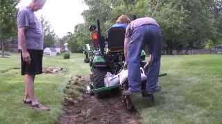 7 John Deere 1025R Homemade sod cutter [upl. by Anohr578]