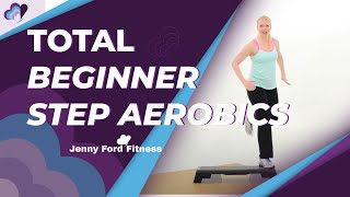 Beginner Step Aerobics Fitness Cardio  30 Min  JENNY FORD [upl. by Ahselrak]