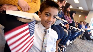 Children become naturalized citizens in special ceremony [upl. by Aiyotal]