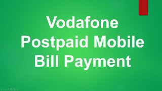 Vodafone Postpaid Mobile Bill Payment [upl. by Mosnar]