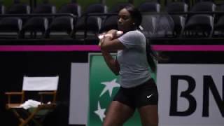 Sloane Stephens Fed Cup Practice in San Antonio TX [upl. by Tcideneb533]