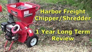 Harbor Freight Wood Chipper amp Shredder 1 Year Long Term Review by GettinJunkDone [upl. by Astri]