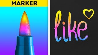 28 COOL TRICKS WITH MARKERS YOU MUST TRY [upl. by Velasco]