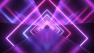 Future Neon Laser Squares with Ultraviolet Light Tunnel Reflections 4K VJ Loop Moving Background [upl. by Attekahs]