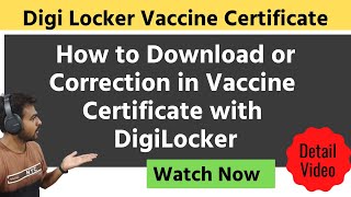 How to Download Vaccination Certificate From Digi Locker  Vaccine Certificate Correction CoWin [upl. by Innus]