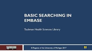 Basic Searching in Embase [upl. by Critta]