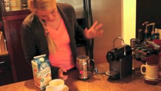 Nespresso Aeroccino Plus Frother Review Frothing Almond Milk [upl. by Kevan494]