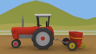 Tractor and Seeder  Animation Tractors for Kids and Baby [upl. by Nymassej]