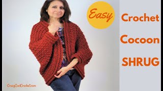 Crochet Cocoon Shrug [upl. by Ainolloppa]