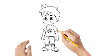 Cómo dibujar un niño pequeño  Dibujos sencillos [upl. by Harifaz]