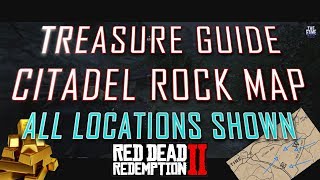 RDR2 Online  All Citadel Rock Treasure Map Locations  Red Dead Online 2 [upl. by Huberty]